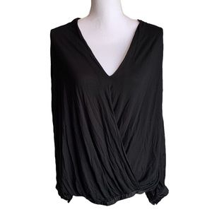 Anthropologie Black Long Sleeve Top Size Medium